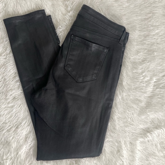 L'Agence Jyothi High Rise Split Ankle Skinny Pants Noir Coated Black Size 31 - Picture 6 of 15